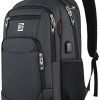 laptop backpack,business travel anti theft slim durable laptops backpack with usb charging port,water resistant college school computer bag for women & men fits 15.6 inch laptop and notebook - black