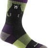 darn tough women's bear town micro crew lightweight with cushion - medium lime merino wool socks for hiking
