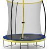 zero gravity 6ft / 8ft / 10ft / 12ft / 14ft ultima 4 high spec trampoline with safety enclosure netting and ladder (Ø: 183cm / 6ft blueyellow)