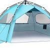 glymnis beach tent 4-6 person pop up beach tent hydraulic automatic portable sun shelter upf 50+ uv protection instant outdoor beach tent for family picnic camping