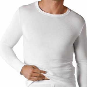 Mens Thermal Underwear T SHIRT VEST ski LONG Sleeve MED White