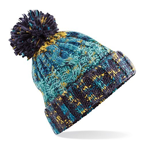 Beechfield Unisex Adults Corkscrew Knitted Pom Beanie Hat