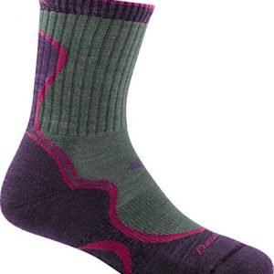 darn tough light hiker micro crew light cushion socks - women's moss/eggplant medium by darn tough