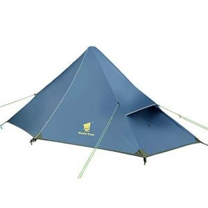 Geertop dome mini tent, rucksack tent, 20D ultralight, 210 x 90 x 105 cm, one person, 3 seasons: for camping hiking climbing (not included), Eisenblau