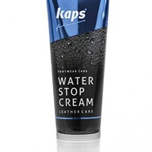 kaps quality waterproofing shoe cream for smooth leather boots, nourishment with natural wax and sponge applicator, water stop, many colours