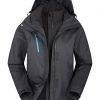 Mountain Warehouse Bracken Extreme Womens 3 in 1 Waterproof Jacket - Breathable Rain Jacket, Thermal Tested Raincoat, Detachable Hood - for Winter, Camping & Walking