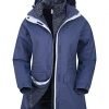 Mountain Warehouse Glacial Womens 3 in 1 Waterproof Jacket - Taped Seams Triclimate Jacket, Breathable, Detachable Hood Winter Coat - for Holidays, Hiking, Travelling
