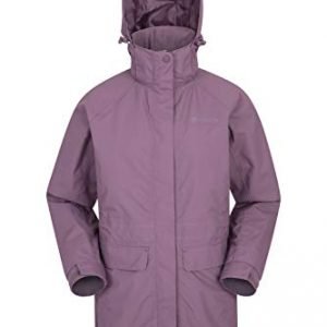 Mountain Warehouse Glacial Womens Waterproof Jacket - Taped Seams Rain Coat, Breathable Casual Jacket, Detachable Hood Trench Coat - Ideal Ladies Coat for Walking