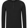 mountain warehouse merino mens long sleeved thermal baselayer top - breathable jumper, half zip, comfortable sweater, warm tee - for camping in winter