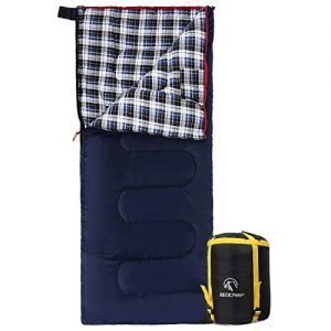 redcamp cotton lined sleeping bag for adult, flannel compact sleeping bag for camping fishing 3-4 season cold weather winter