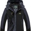 TACVASEN Women's Lightweight Waterproof Softshell Jacket Raincoat with Detachable Hood