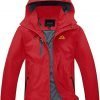TACVASEN Women's Water-Resistant Lightweight Sports Mountain Jacket with Hood