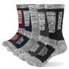 YUEDGE Men's 5 Pairs Wicking Breathable Cushion Comfortable Casual Crew Socks Outdoor Multi Performance Hiking Trekking Walking Athletic Socks