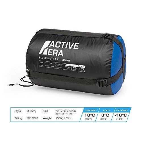 Active Era Professional 300 Warm Mummy Sleeping Bag - 300 GSM Double Layer Filling - 3-4 Season for Camping, Hiking, Outdoors - Image 7