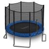 outdoor trampoline with enclosure 10ft - full size backyard trampoline with safety net - enclosed trampoline for kids, teen, adult - 10 feet indoor outdoor trampolines - serenelife sltra10bl (blue)