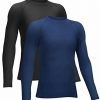 telaleo youth boys’ compression shirts youth long sleeve tee sports dri fit moisture wicking top baselayer - navy - medium