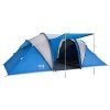 trail hartland 4 man 2 room tent with living area, 3000mm waterproof, dark zone bedroom technology, family camping