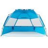 leedor beach tent sun shelter instant beach umbrella easy cabana with upf 50+ uv portable windproof pop up shade for 3 to 4 person for family patent pending