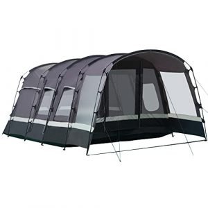outsunny 8 man family tunnel tent w/bedroom, spacious living space, awning and carry bag, 3000 mm water column 8 person large sleeping cabin for camping &amp; hiking, sport &amp; outdoor